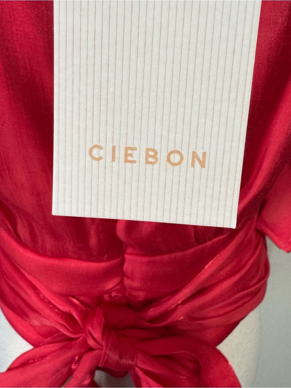 CIEBON | Farrah Shimmer Satin Red Puff Sleeve Shirt Blouse XS NWT - Picture 6 of 16